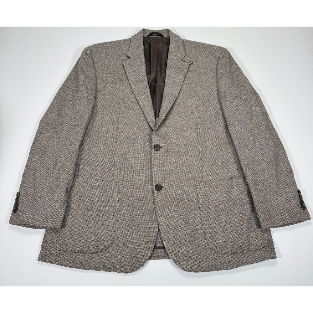 Ralph Lauren Mens 44R Brown Gray Wool‎ Tweed Blazer Sport Coat Double Vent